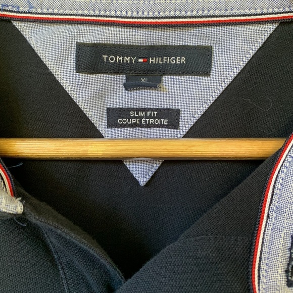 Tommy Hilfiger Men’s Slim Fit Navy Polo Shirt. Size XL - Picture 4 of 5